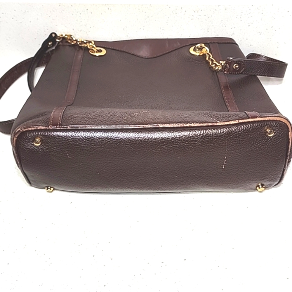 Bally Leather Brown Shoulder Bag, Double Straps. Made In Italy. - Picture 9 of 13